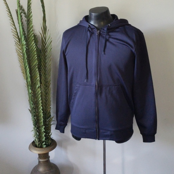 Champs navy long sleeve zip up hooded jacket - Picture 1 of 2